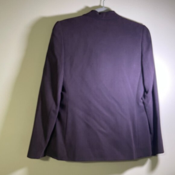 Women's Size 4 Cypress Grove Dark Purple 100% Silk Gabardine Button Down Jacket - Picture 4 of 4